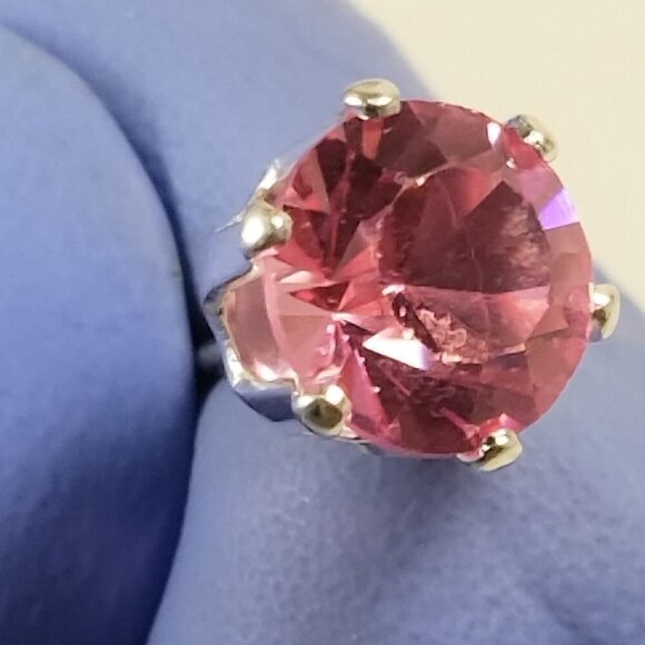 Sterling Silver Pink Stud Earrings – 2 CTW Swarovski Crystal Element - Jewelry - Picture 7 of 10